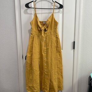 Mustard yellow linen dress